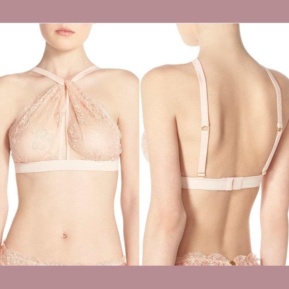 NWT $122 Mimi Holliday [ Large ] Ever Yours Twist Bralette‎ in Light Peach